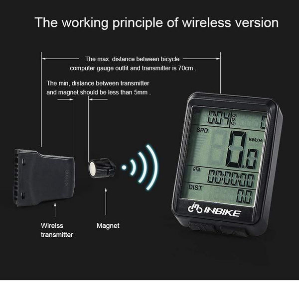 Planet Gates Green Light-Wireless Waterproof Bicycle Computer Wireless And Wired MTB Bike Cycling Odometer Stopwatch Speedometer Watch LED Digital Rate