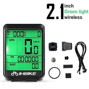 Planet Gates Green Light-Wireless Waterproof Bicycle Computer Wireless And Wired MTB Bike Cycling Odometer Stopwatch Speedometer Watch LED Digital Rate