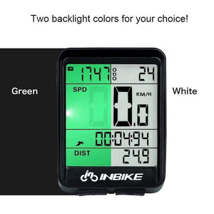 Planet Gates Green Light-Wireless Waterproof Bicycle Computer Wireless And Wired MTB Bike Cycling Odometer Stopwatch Speedometer Watch LED Digital Rate