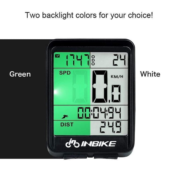 Planet Gates Green Light-Wireless Waterproof Bicycle Computer Wireless And Wired MTB Bike Cycling Odometer Stopwatch Speedometer Watch LED Digital Rate