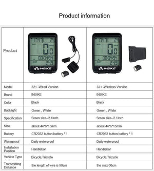 Planet Gates Green Light-Wireless Waterproof Bicycle Computer Wireless And Wired MTB Bike Cycling Odometer Stopwatch Speedometer Watch LED Digital Rate