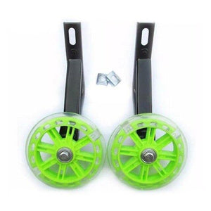 Planet Gates Green / M 1 Pair Children Kids Bicycle Bike Training Wheels Flash Stabilisers Safe For Cycling Balance YS-BUY