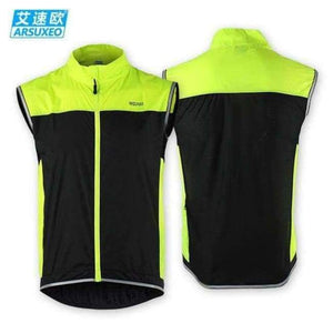 Planet Gates Green / M ARSUXEO Men's Cycling Vest with Reflective Stripe Windproof Outdoor Sports Sleeveless Jacket for Running MTB Bike Bicycle Vest