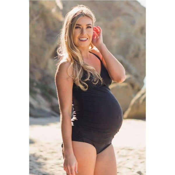 Planet Gates green / M Large Size Maternity Swimwear Comfortable Pregnant Women Swimsuit Pure Color Jumpsuit Beach Wear Pregnancy Clothes Gift