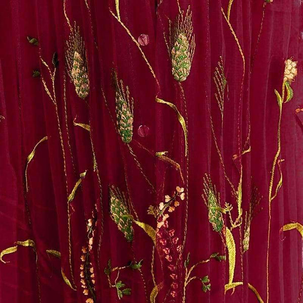 Planet Gates green / M Quality Brand New Autumn Winter Dress for Party Event Women Tulle Mesh Embroidery Patchwork Long Sleeve Dress Plus Size XXL