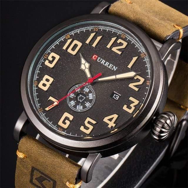 Planet Gates Mens Watches Top Brand Luxury Men's Quartz Watch Waterproof Sport Military Watches Men Leather relogio masculino