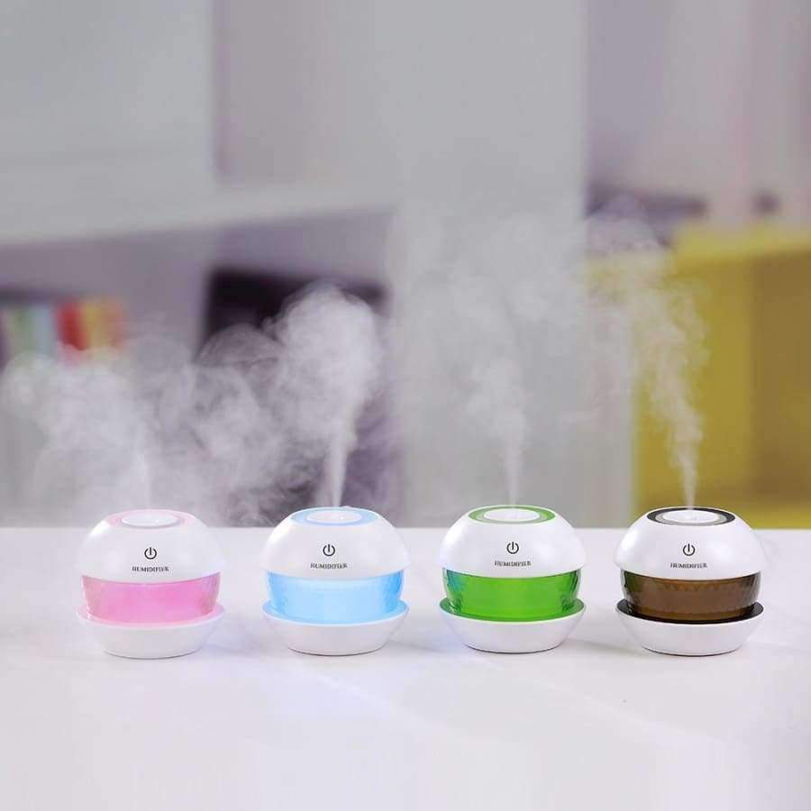 Planet Gates Green Mini USB Air Humidifier Aroma Diffuser with LED Light Diffuser Air Humidifier Small Air Conditioning Appliances for Home Office