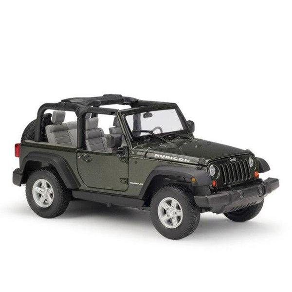 Planet Gates Green Model Car 1:24 Scale 2007 Jeep Wrangler Diecast Car Simulator Alloy Off-Road Metal Classic Toy Car For Kid Gift Collection