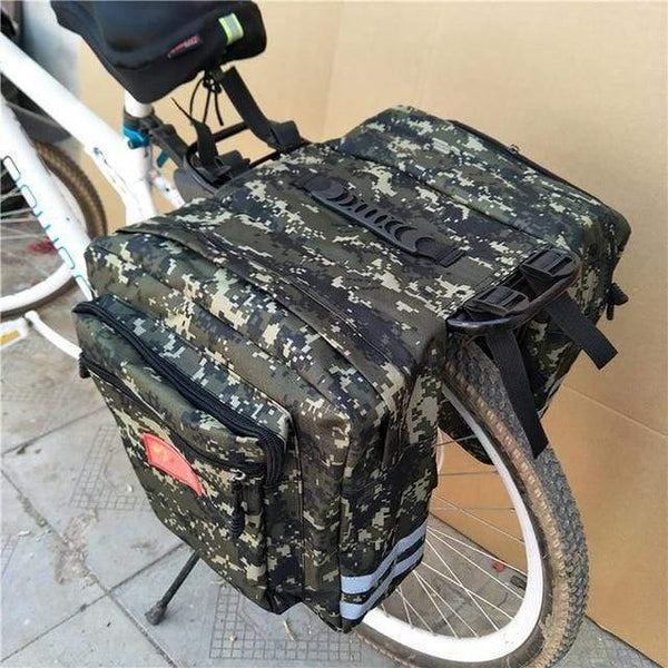 Planet Gates Green Mountain Road Bicycle Bike 2 In 1 Camo Trunk Bags Cycling Double Side Rear Rack Tail Seat Pannier Pack Luggage Carrier