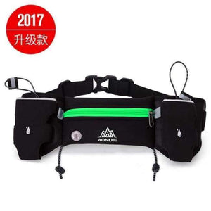Planet Gates green no bottle Running Waist Pack Outdoor Sports Hiking Racing Gym Fitness Lightweight Hydration Belt Water Bottle Hip Bag