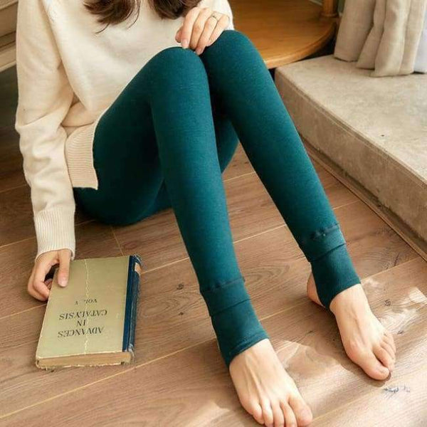 Planet Gates Green / One Size Warm Leggings for Women Milk Cotton Slim Leggings Single Cashmere Foot Wear Elastic Pants Legging Female Winter Leggings