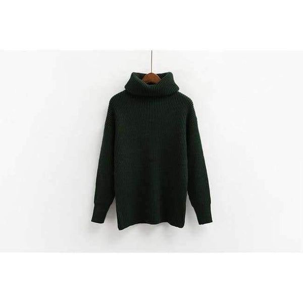Planet Gates Green / One Size Winter Knitted Sweaters Women Fashion Turtleneck Pullover Sweater Female Casual All-match Jumper 8 Colors