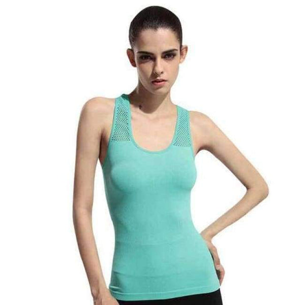 Planet Gates Green / One Size Women Yoga Shirts Mesh Shirt Ladies Fitness Running T Shirt Sleeveless Women Yoga Tops Gym Vest Fitness Sport Shirt