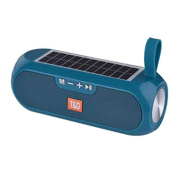Planet Gates Green Portable Column WirelessBluetooth Bass Speaker Stereo Music Box Solar Power Bank Boombox Waterproof USB AUX FM Radio Super Bass