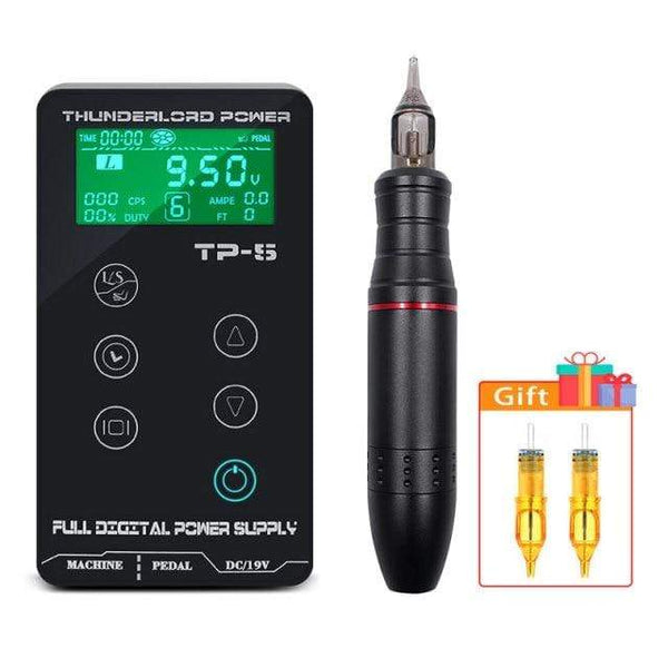 Planet Gates Green Power kits BMX Tattoo Kit Permanent Makeup Machine Set Rotary Tattoo Machine Gun LCD Tattoo Power Supply TP-5 for Tattoo Artist