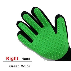 Planet Gates green right / one size Cat Grooming Gloves Dog Hair Remover Gentle Deshedding Brush Comb Tool Pet Massage Mitt with Enhanced Long/Short Fur