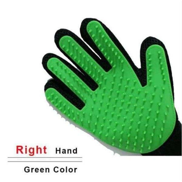 Planet Gates green right / one size Cat Grooming Gloves Dog Hair Remover Gentle Deshedding Brush Comb Tool Pet Massage Mitt with Enhanced Long/Short Fur