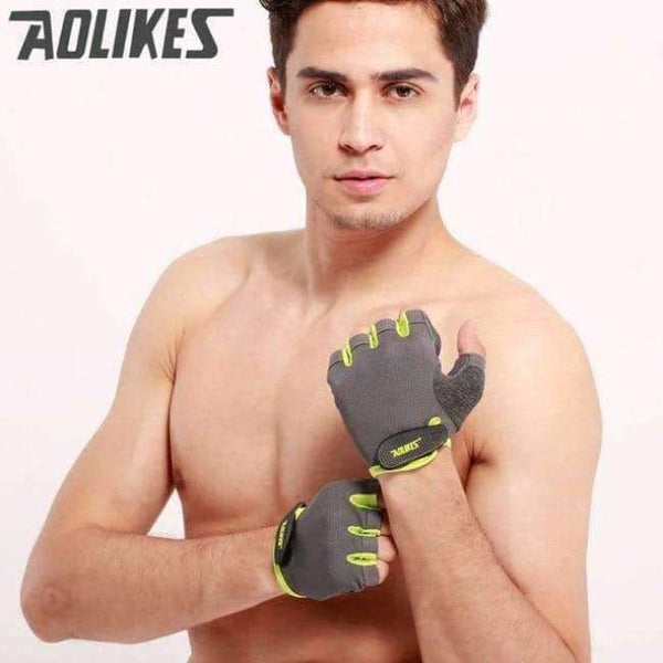Planet Gates green / S 1 Pair  Anti-skid Breathable Gym Gloves Body Building Training Sport Dumbbell Fitness Exercise Weight Lifting Gloves