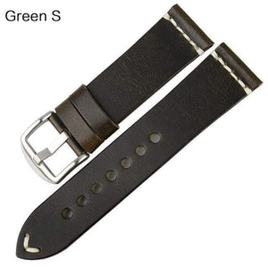 Planet Gates Green S / 22mm Watch Accessories Cow Leather Strap Watch Bracelet Brown Vintage Watch band 20mm 22mm 24mm Watchband For Fossil Watch