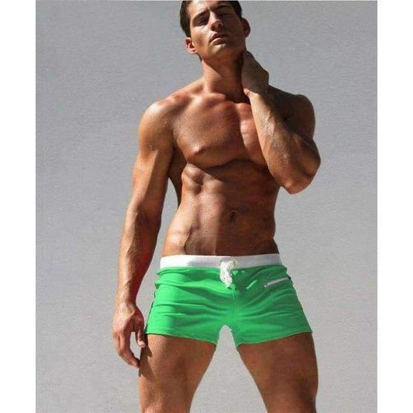 Planet Gates Green / S ALSOTO Секси бански костюм Бански за мъже maillot de bain Мъжки бански слипове Плажни шорти Плувни гащета Мъже Майо