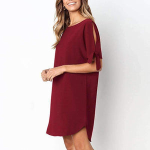 Planet Gates Green / S Casual Style Lace-Up Curved Hem Summer Dress 2018 Women O Neck Short Sleeve Mini Loose T Shirt Dress Beach Vestidos