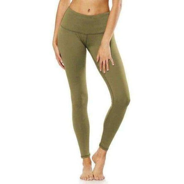 Planet Gates Green / S Fitness Women Elastic High Waist Solid Sport Yoga Running Bodybuilding Training Plus Size 2XL Stretch Slim Tight Legging