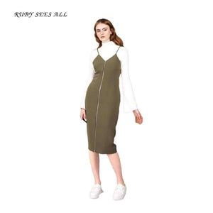 Planet Gates Green / S Ruby Sees All Women Dress Casual Slim Fit Full Wrap Sling Elastic