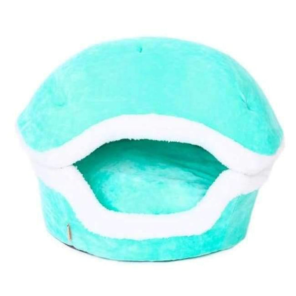 Planet Gates Green / S Warm Cat Bed House Hamburger Bed Disassemblability Windproof Pet Puppy Nest Shell Hiding Burger Bun for Winter