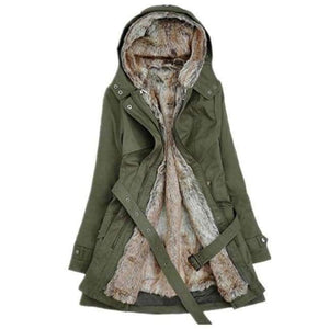 Planet Gates green / S Winter Coat Women Winter Jacket Hooded Slim Cotton Warm Coats Solid England Style Fashion Mid-Length Coat Women
