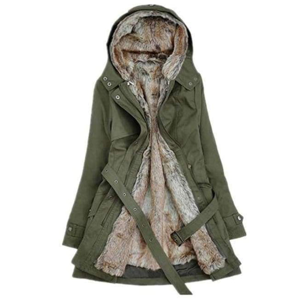 Planet Gates green / S Winter Coat Women Winter Jacket Hooded Slim Cotton Warm Coats Solid England Style Fashion Mid-Length Coat Women