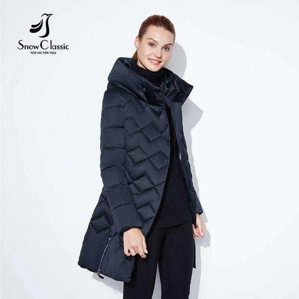 Winter jacket women Thin short parka Hood coats luxury outerwear Argyle jacket female over solid winter coats 2018