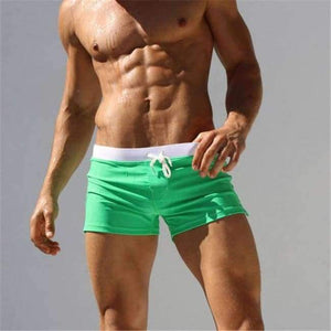 Planet Gates Green shorts / S Summer Swimwear Men Swimsuit Maillot De Bain Boy Swim Suits Boxer Shorts Swim Trunks Swimming Surf Banadores mayo sungas
