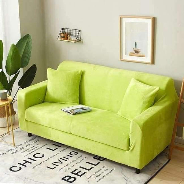 Planet Gates green / Single Seater Plush Sofa Cover 1pcs Velvet Solid Cover All-inclusive Sofa Elastic Fabric Couch Cover Grey Thick Slipcover Home Decor