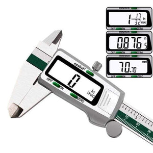 Planet Gates Green Stainless Steel Digital Caliper 150mm Fraction/mm/inch LCD Display Vernier Caliper High Precision Measuring Instrument Tool