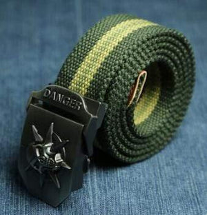 Men's Canvas Belt Skull Metal Tactics Woven Belt Canvas Belt Casual Pants Cool Wild Gift For Men Belts Skull Large Size