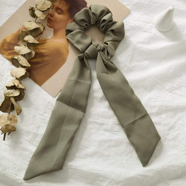 Stripe Ribbon Hair Scrunchies Women Elastic Hair Bands Scarf Hair Ties Rope Ponytail Holder Girls Hair Accessories