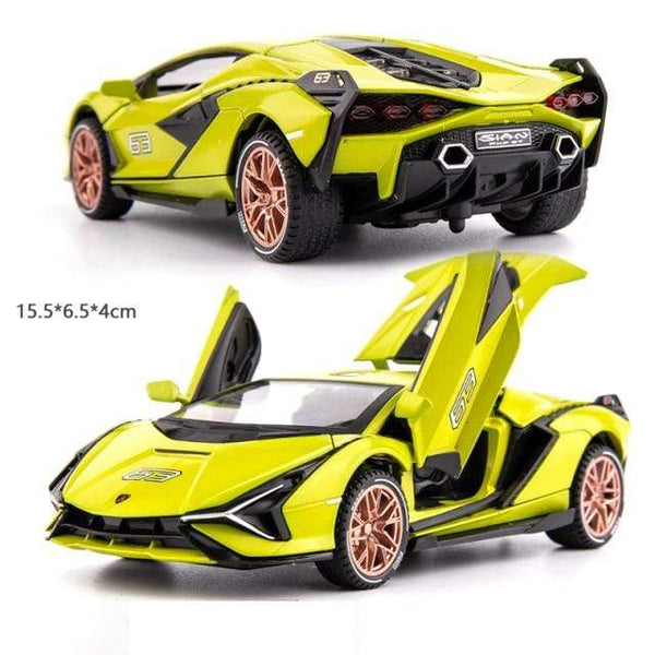 Planet Gates green The Flash 1:32 Lamborghinis Sian FKP37 Car Alloy Sports Car Model Diecast Sound Super Racing Lifting Tail Hot Car Wheel For Children Gifts