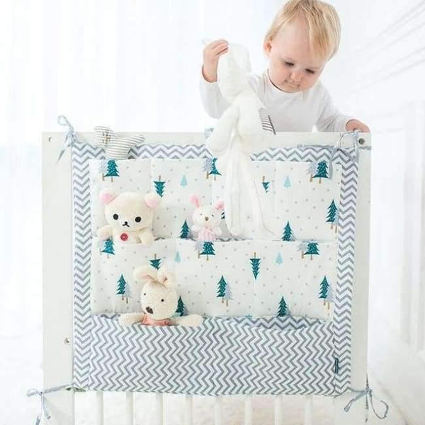 Planet Gates Green trees Bed Hanging Storage Bag Baby Cot Bed Brand Baby Cotton Crib Organizer 50*60cm Toy Diaper Pocket for Crib Bedding Set