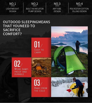Planet Gates Green Ultralight outdoor sleeping pad moisture proof inflatable air mat with TPU flim camping air tube bed
