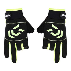 Planet Gates green / United States 1 Pair Fishing Gloves Men Women Outdoor Fishing Anti-slip 3 Cut Finger Sports Fish Equipment Angling SBR Gloves