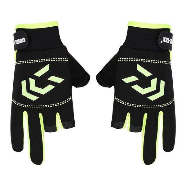 Planet Gates green / United States 1 Pair Fishing Gloves Men Women Outdoor Fishing Anti-slip 3 Cut Finger Sports Fish Equipment Angling SBR Gloves