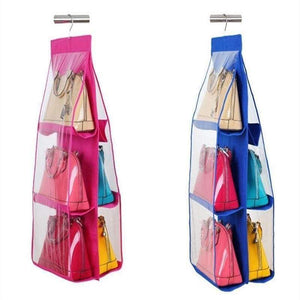 Planet Gates Green Urijk 6 Pockets Hanging Storage Bag Purse Handbag Tote Bag Shoes Storage Organizer Rack Hanger Storage Accessories Drop Shipping