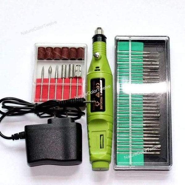 Planet Gates Green - US Plug Nail Power Drill Set 36bits Electric Drill Toolkit Manicure Pedicure Tools Gel Polish Remover Drill Electric Nail Files Kit