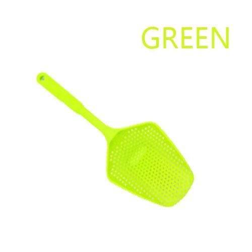Planet Gates GREEN Vegetable Strainer Cooking Shovels Vegetable French Fries Strainer Scoop Nylon Spoon Large Colander Soup Filter Kitchen Tools