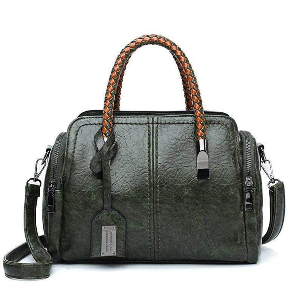 Vintage Boston Oil Wax Leather Luxury Handbags Women Bags Designer Hand bags Women Shoulder