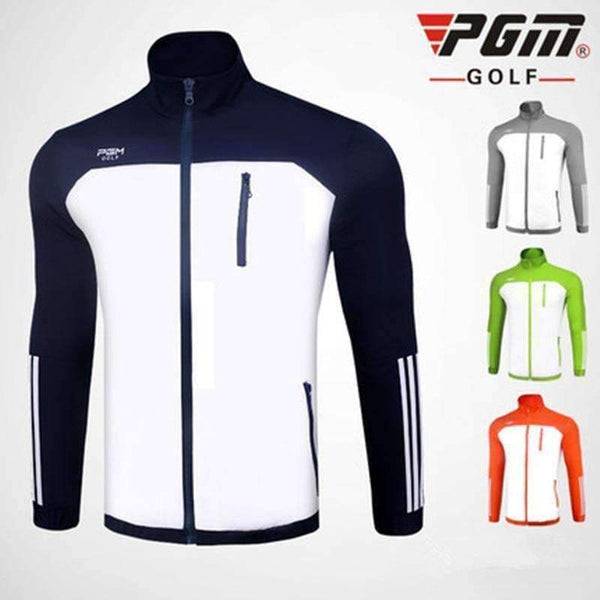 Planet Gates Green  white / XL Autumn and winter new! PGM Golf Apparel Men's Sports Windbreaker Windproof warm windproof warm air breathable fabric