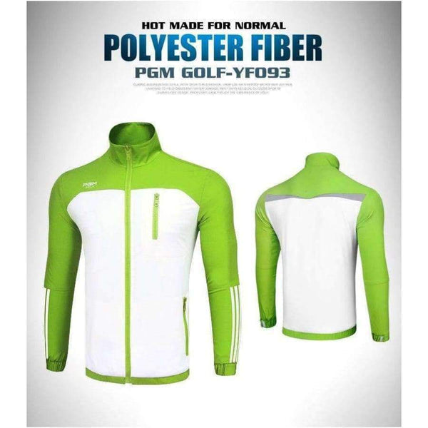 Planet Gates Green  white / XL Autumn and winter new! PGM Golf Apparel Men's Sports Windbreaker Windproof warm windproof warm air breathable fabric