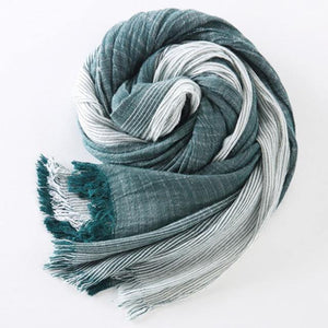 Planet Gates green Winter Scarf Women and Men Striped Cotton Linen Scarfs Vintage Oversized Shawls and Scarves