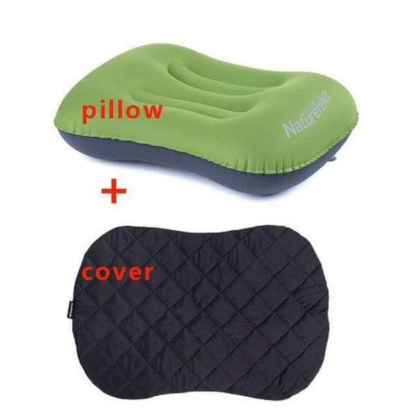 Planet Gates green with cover Inflatable Outdoor Camping Pillow Ultralight Travel Pillows With Pocket Portable Inflation Cushion