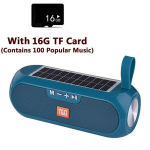 Planet Gates Green with TF card Portable Column WirelessBluetooth Bass Speaker Stereo Music Box Solar Power Bank Boombox Waterproof USB AUX FM Radio Super Bass